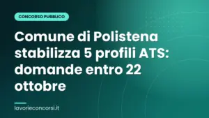 Comune di Polistena stabilizza 5 profili ATS: domande entro 22 ottobre