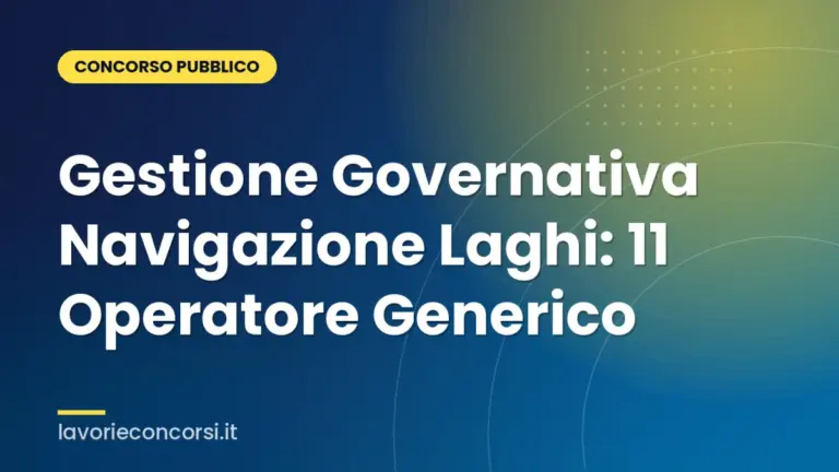 Gestione Governativa Navigazione Laghi: 11 Operatore Generico