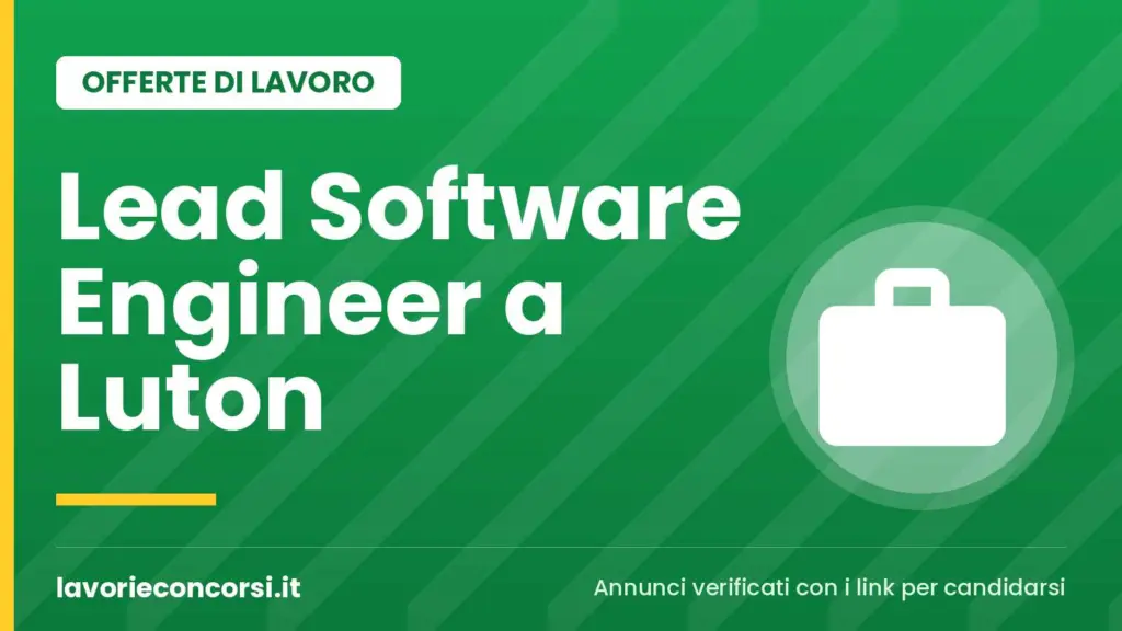Leonardo UK cerca Lead Software Engineer a Luton (GB)