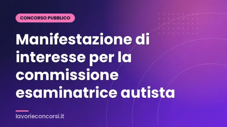 Manifestazione di interesse per la commissione esaminatrice autista
